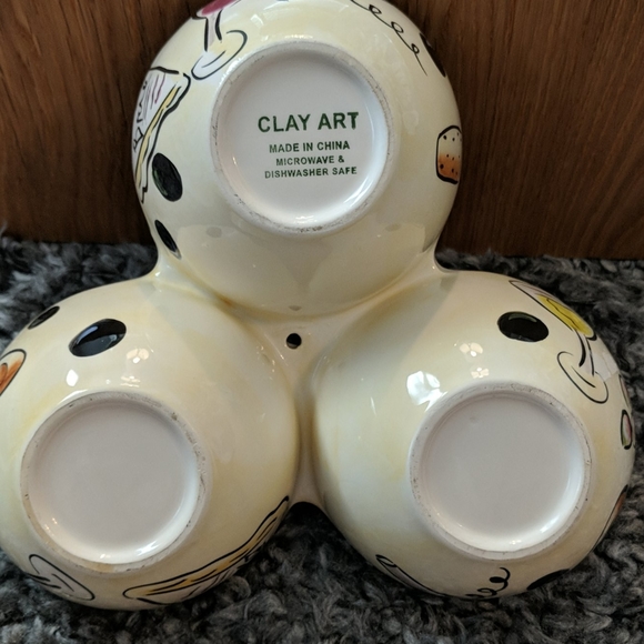 CLAY ART 3 section serving dish - Picture 7 of 7